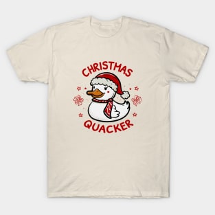 Christmas Quacker: Duck in Festive Attire T-Shirt